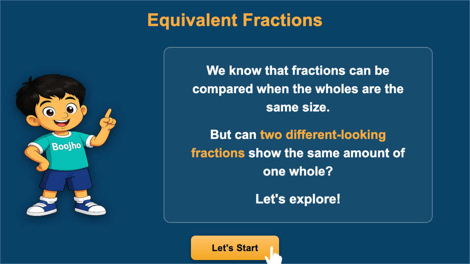 Boojho's Chocolate Sharing – Equivalent Fractions