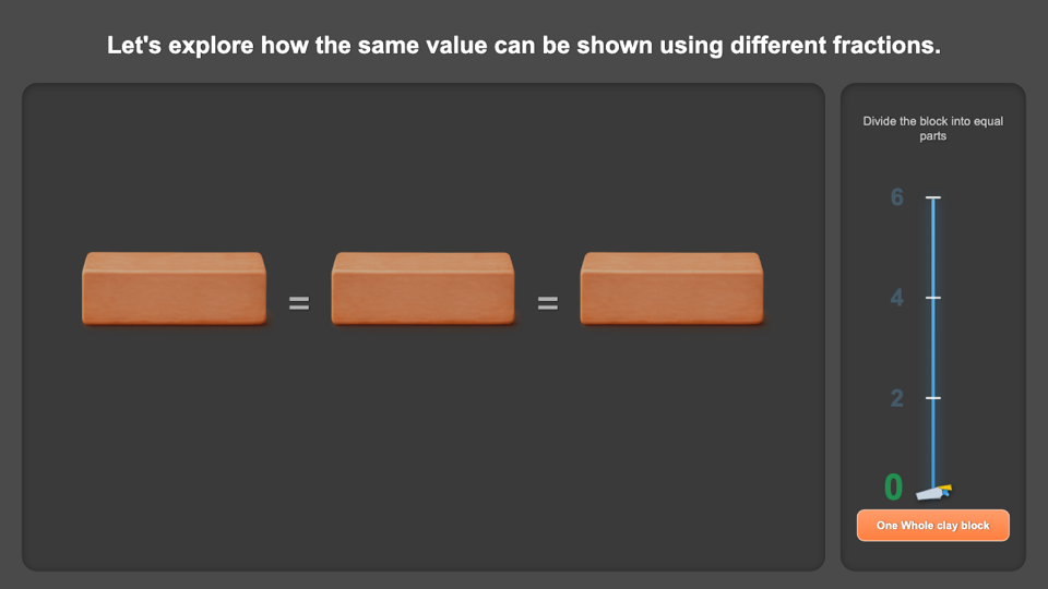 Equivalent Fractions: Clay Block Exploration