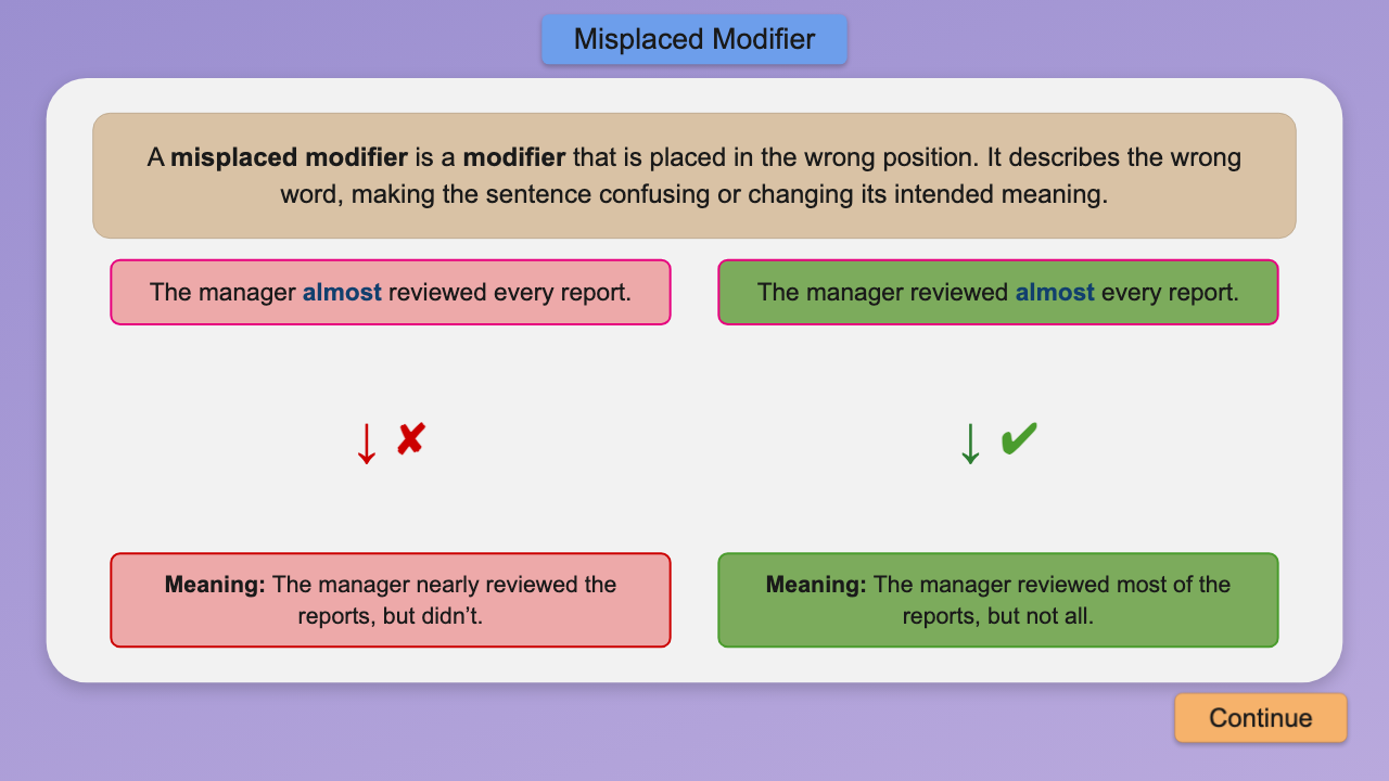 Misplaced Modifiers
